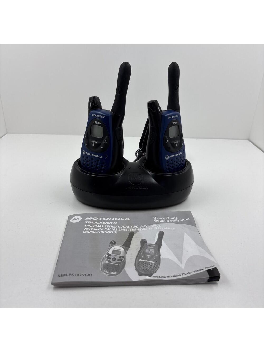 Motorola Talkabout T5500 2-Way Radios GMRS/FRS - Rechargeable Bundle - Tested
